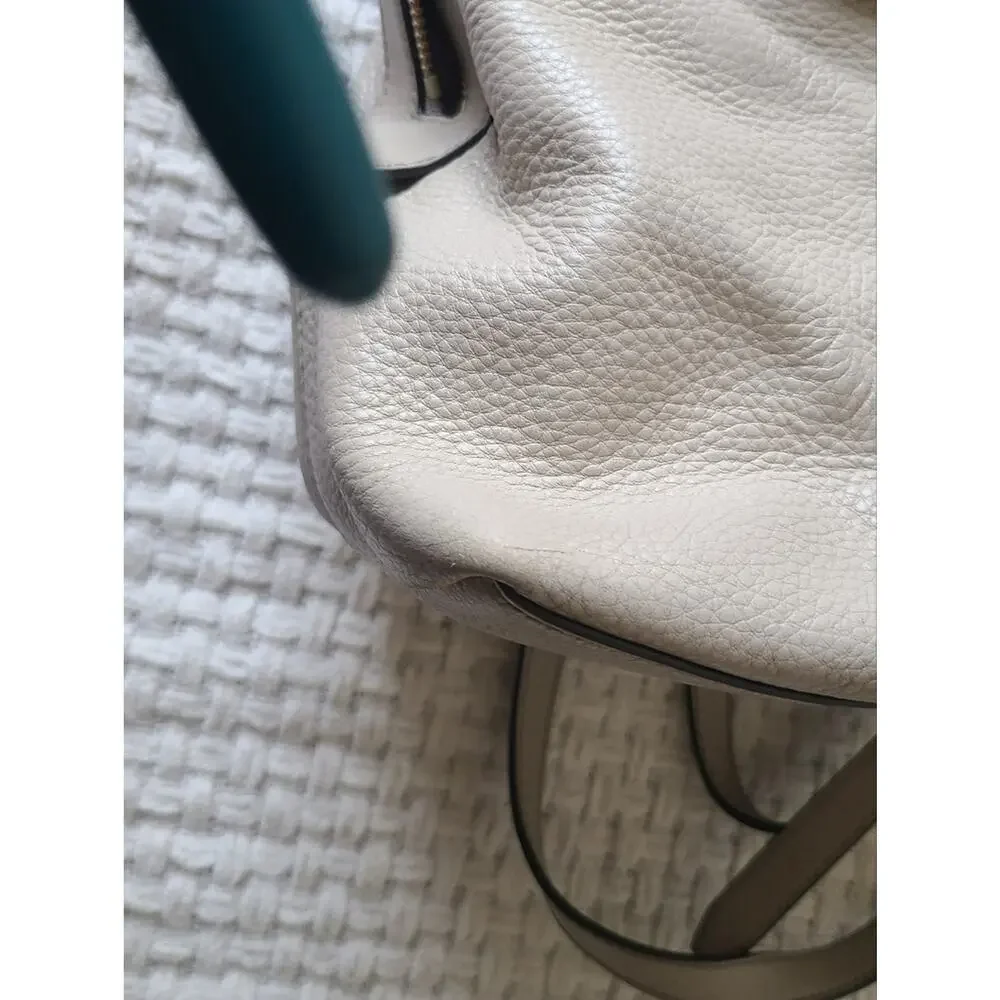 Michael Kors Pebbled Leather Backpack in Light Cream with Gold Hardware